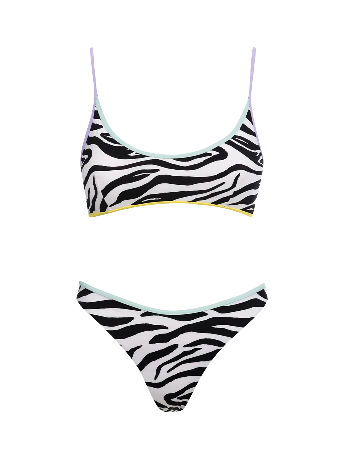 Bikini da donna a bralette zebrato Judy Naomi con bordino