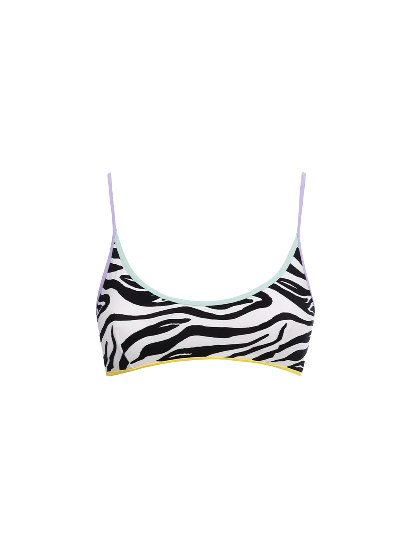 Damen Zebra-Bralette-Strandoberteil Judy mit Paspelierung