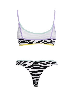 Bikini da donna a bralette zebrato Judy Naomi con bordino