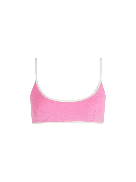Woman terry bralette beach top Judy with piping - MC2 Saint Barth