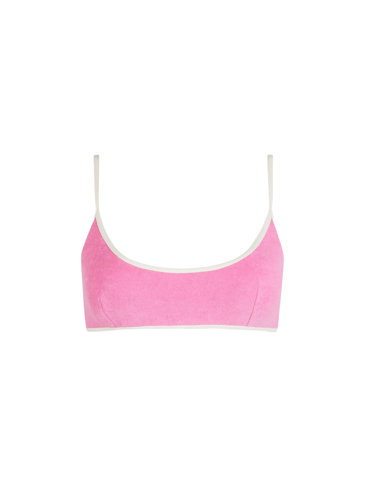Woman terry bralette beach top Judy with piping - MC2 Saint Barth