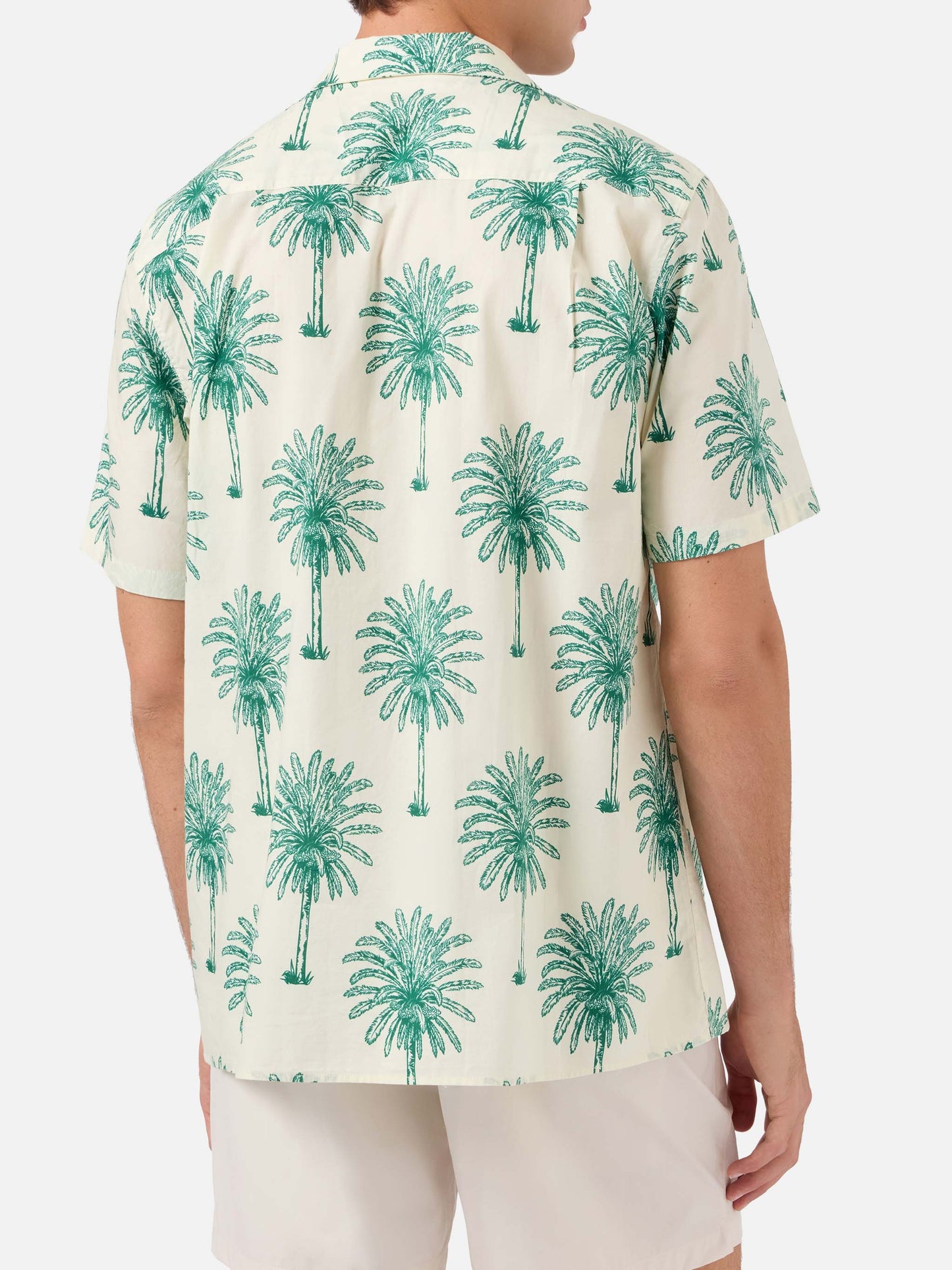 Camicia in cotone Kalea a maniche corte con stampa palme