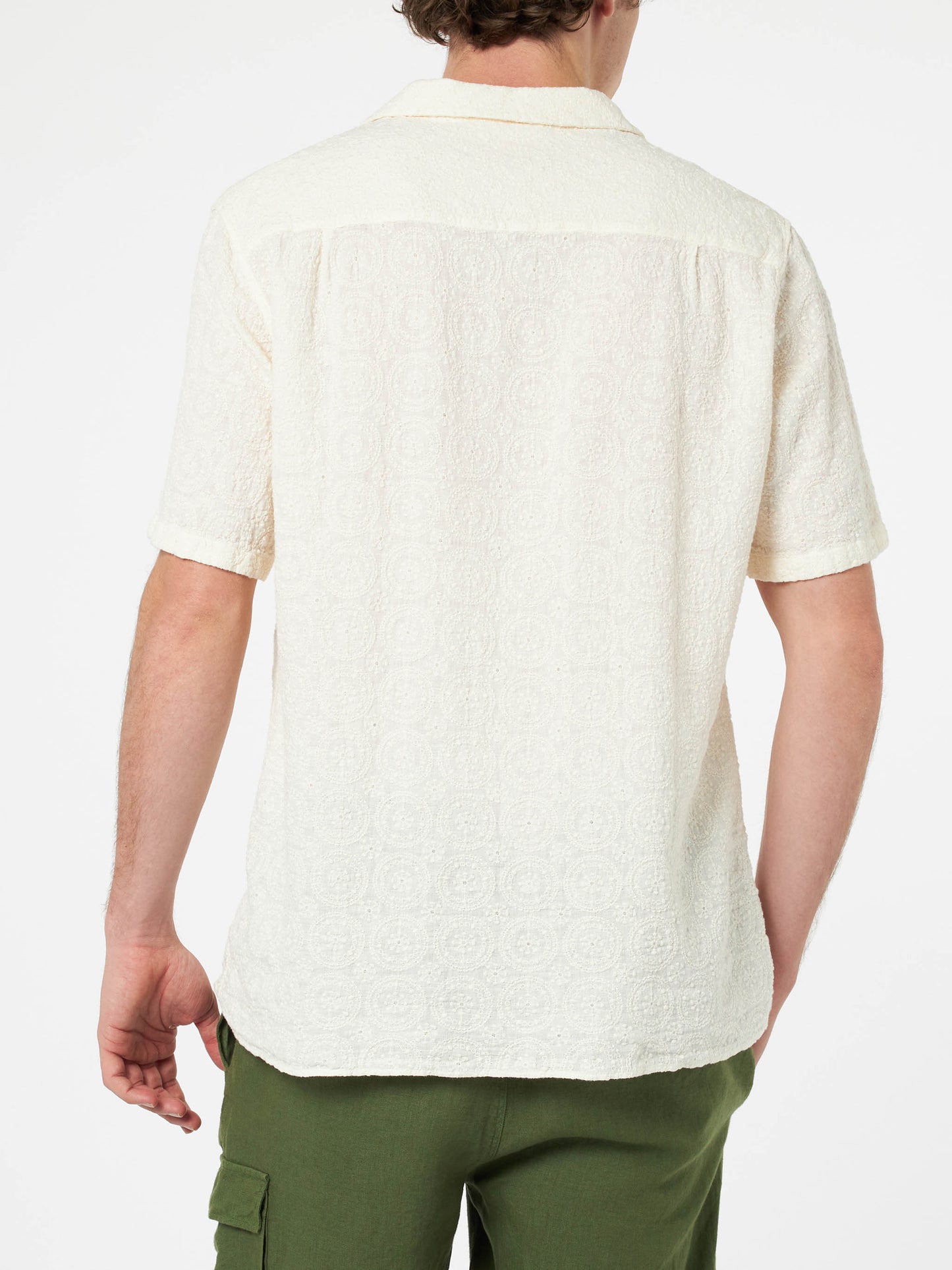 Man linen shirt Kalea with flower embroidery - MC2 Saint Barth