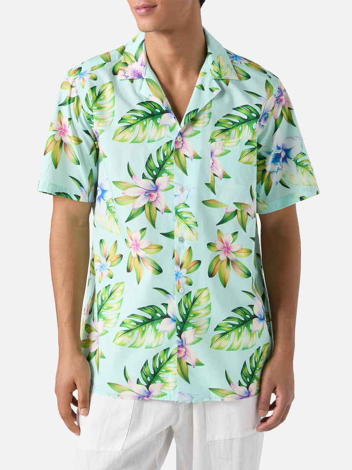 Kalea cotton shirt with floral print