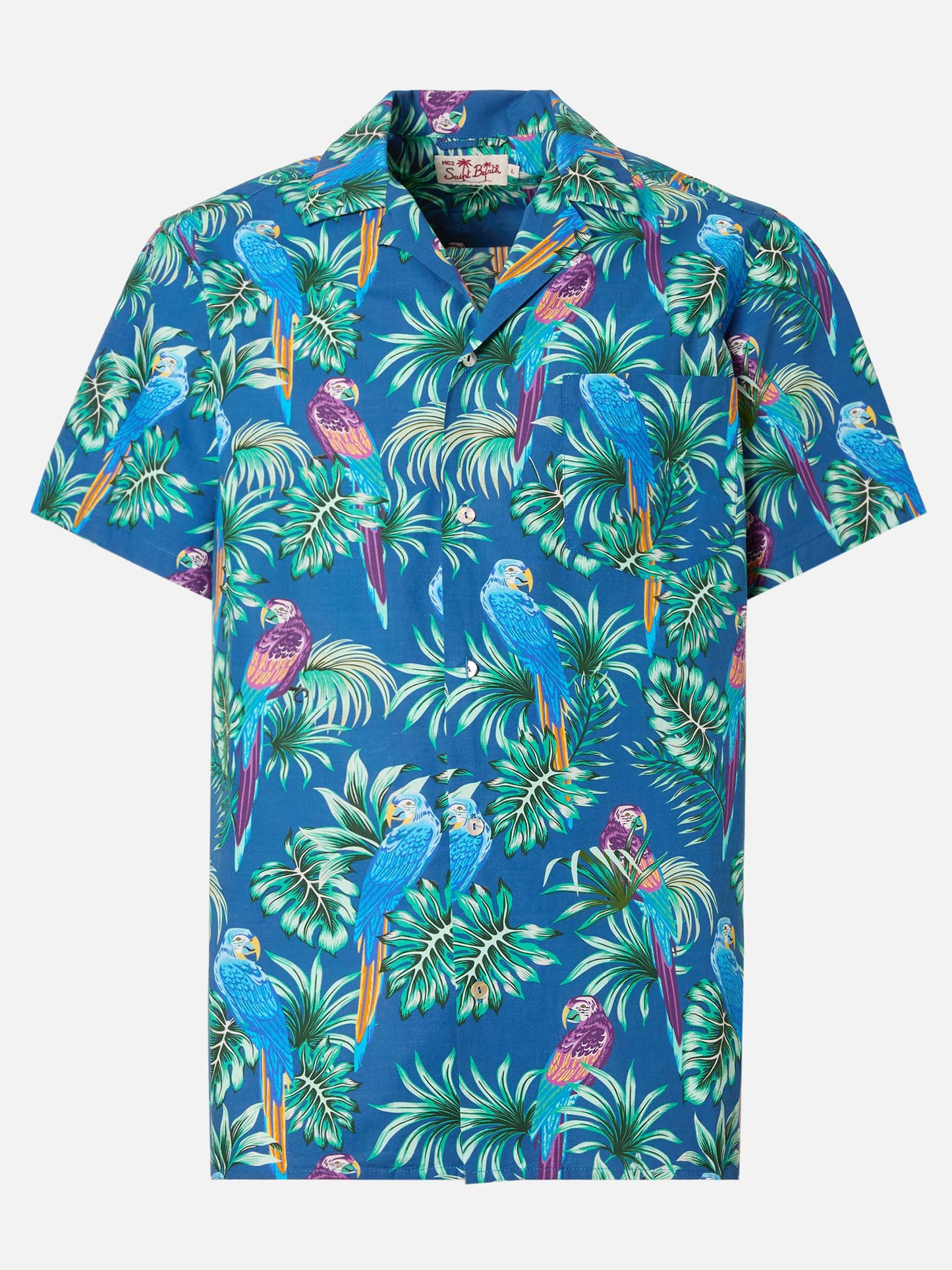 Kalea cotton shirt with tropical print