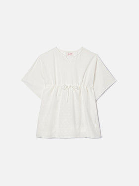 Caftano Kate in sangallo bianco