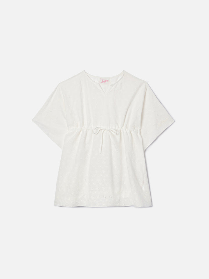 Caftano Kate in sangallo bianco