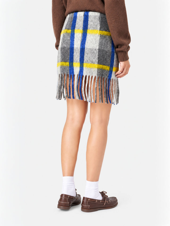 Gonna Katrine con frange e fantasia tartan