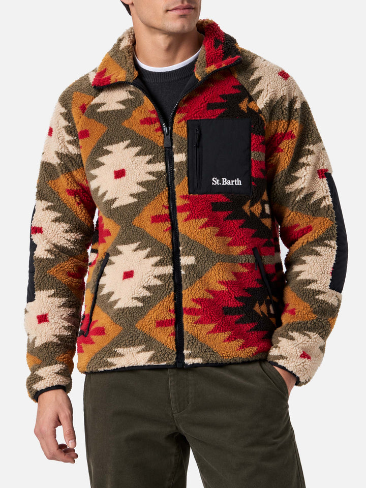 Chaqueta Keystone de sherpa con estampado multicolor 