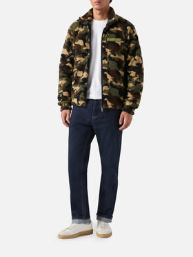 Camouflage Keystone sherpa jacket with St. Barth Army patch