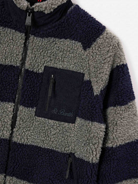 Graue Keystone Teddyjacke mit Snoopy-Intarsie auf der Rückseite | Special edition 