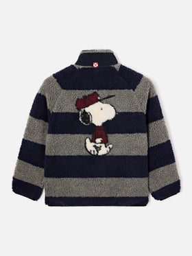 Graue Keystone Teddyjacke mit Snoopy-Intarsie auf der Rückseite | Special edition 