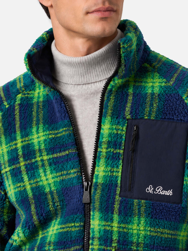 Chaqueta sherpa Keystone con estampado tartán 