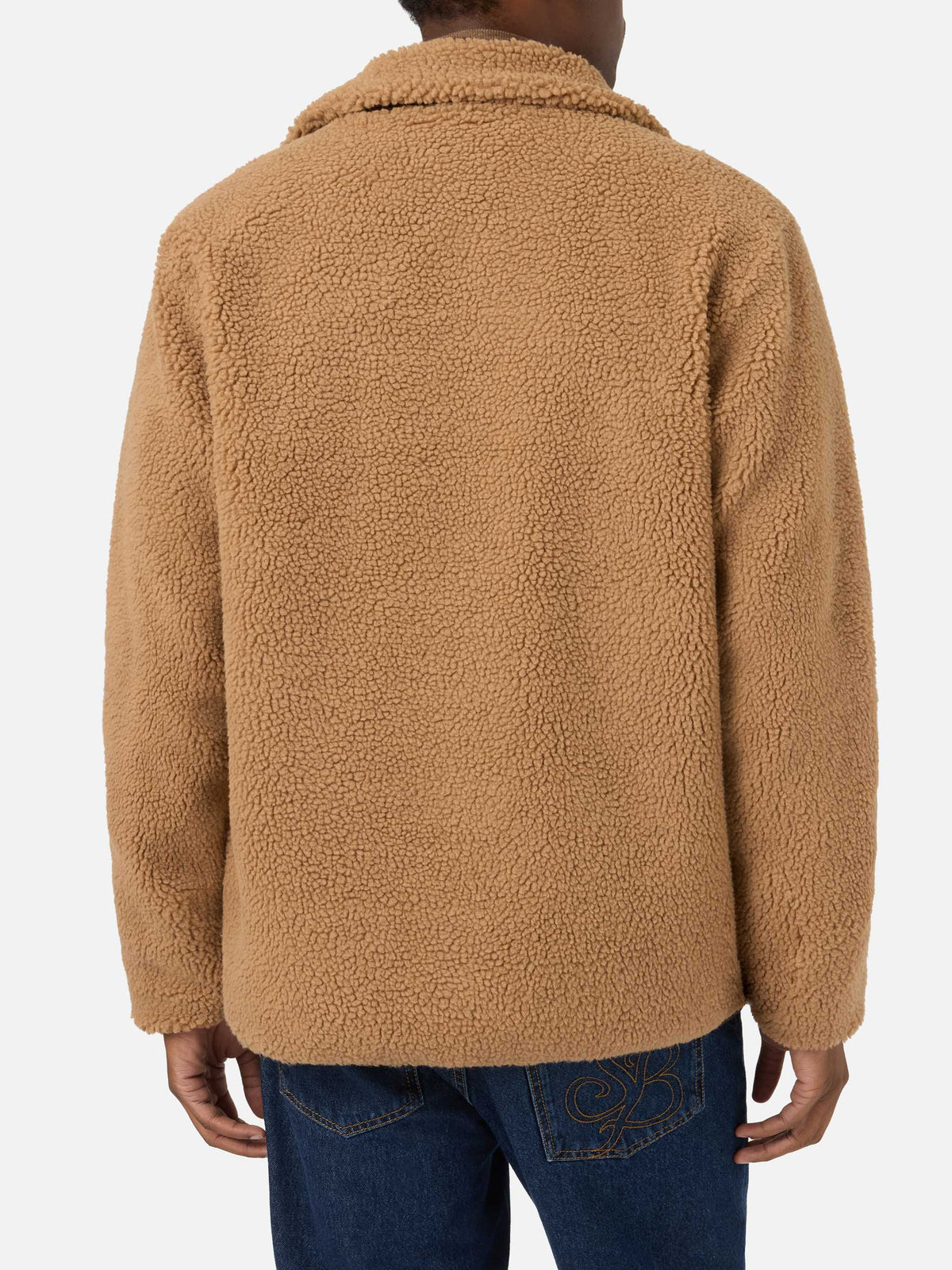 Veste teddy Keystone beige avec fermeture zippée 