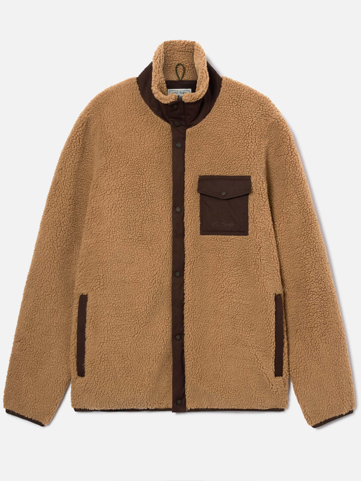 Veste teddy Keystone beige avec fermeture zippée 