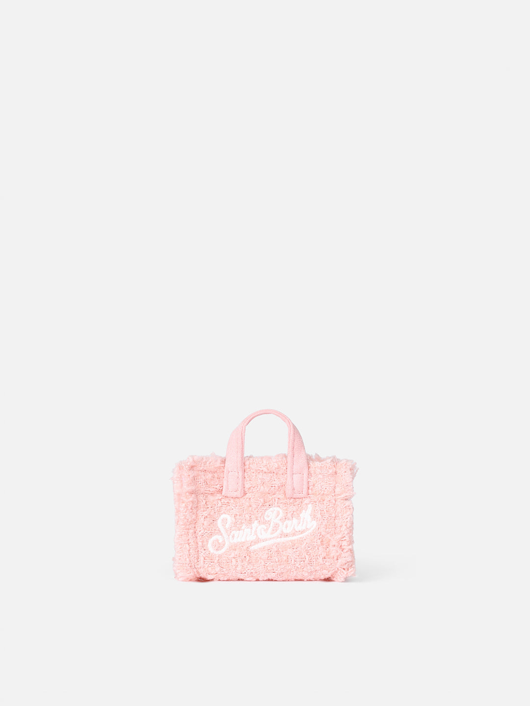 Pink tweed fabric Key Holder with logo embroidery - MC2 Saint Barth