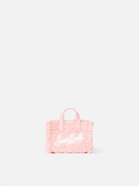 Pink tweed fabric Key Holder with logo embroidery - MC2 Saint Barth