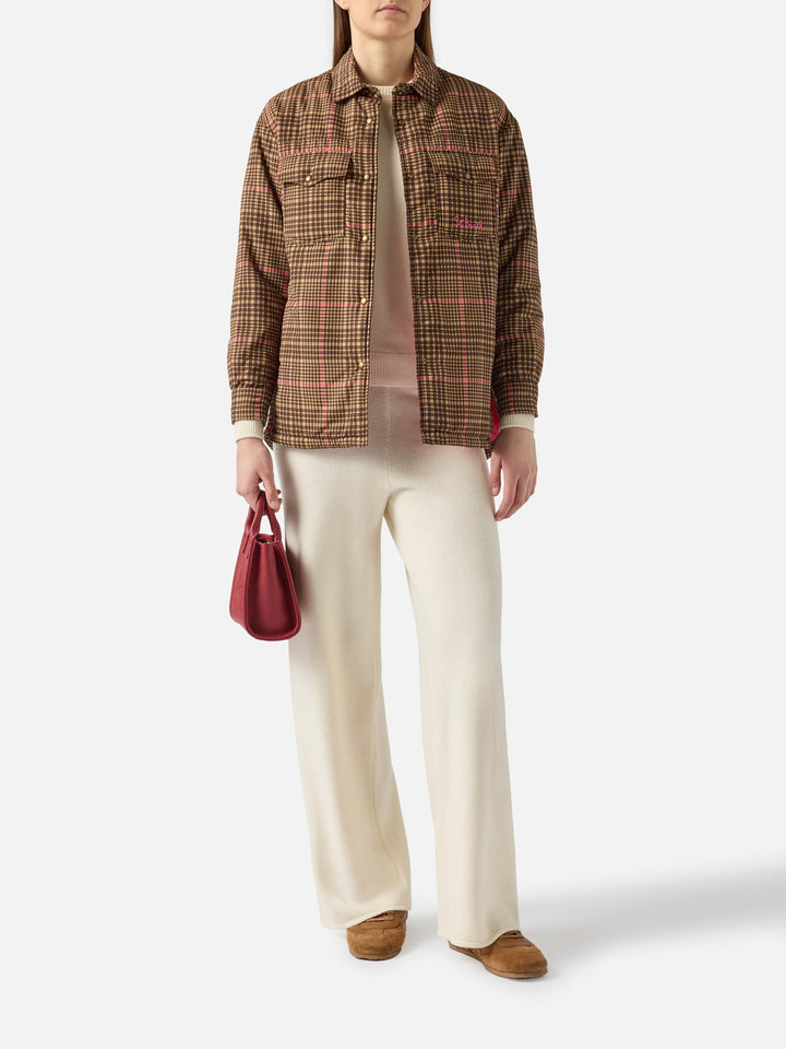 Giacca imbottita leggera trapuntata Kimmy con stampa pied de poule