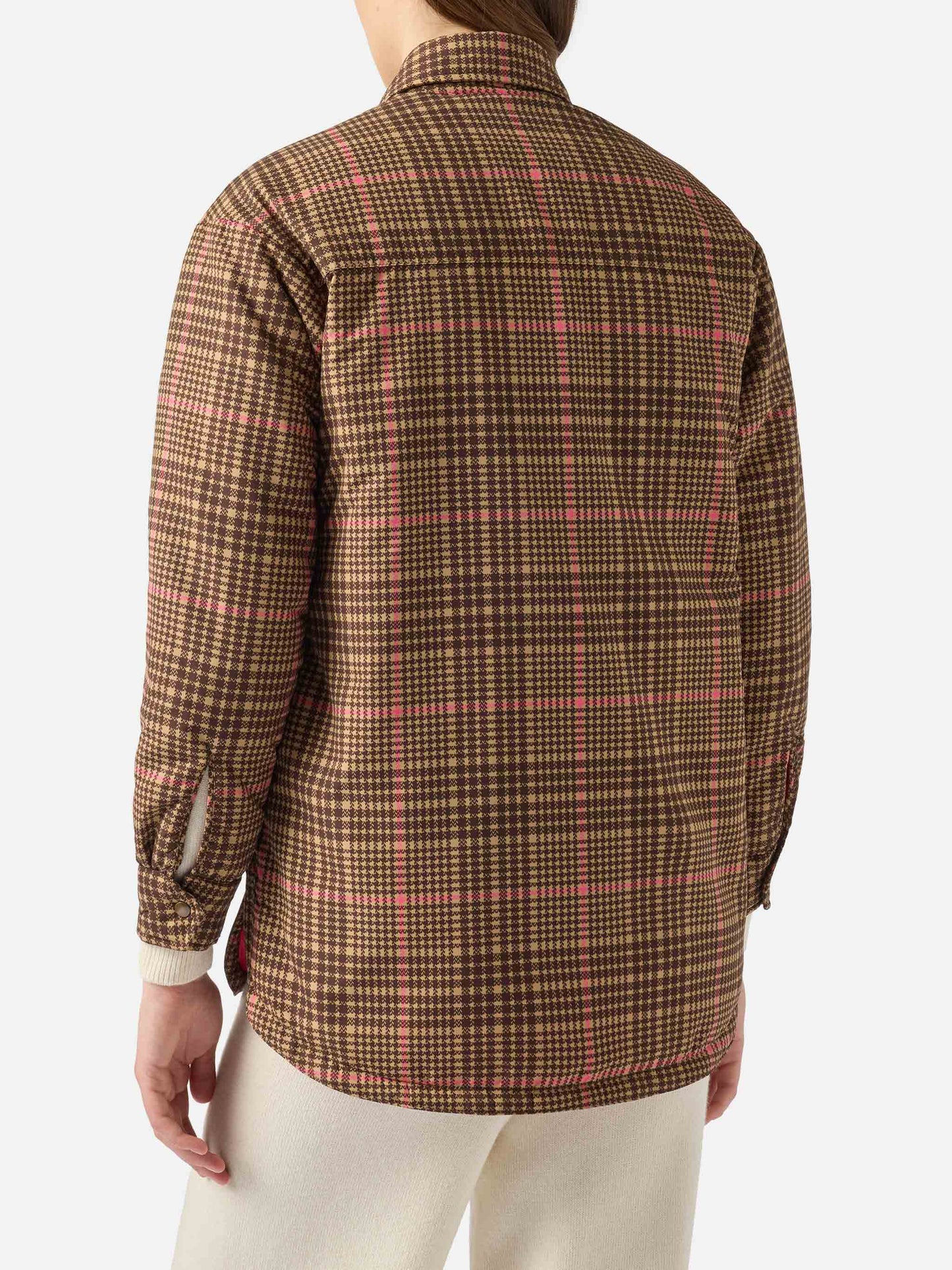 Giacca imbottita leggera trapuntata Kimmy con stampa pied de poule