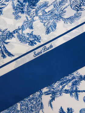 Kitana pure silk foulard with toile de jouy print