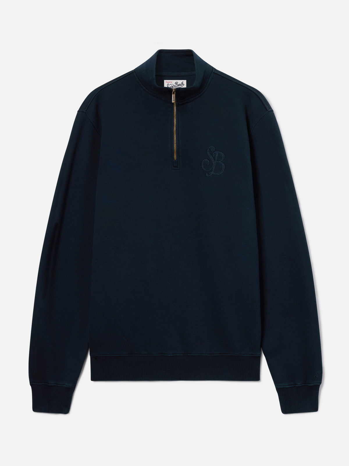 Sudadera de algodón Kenneth Navy blue con monograma SB Legacy 