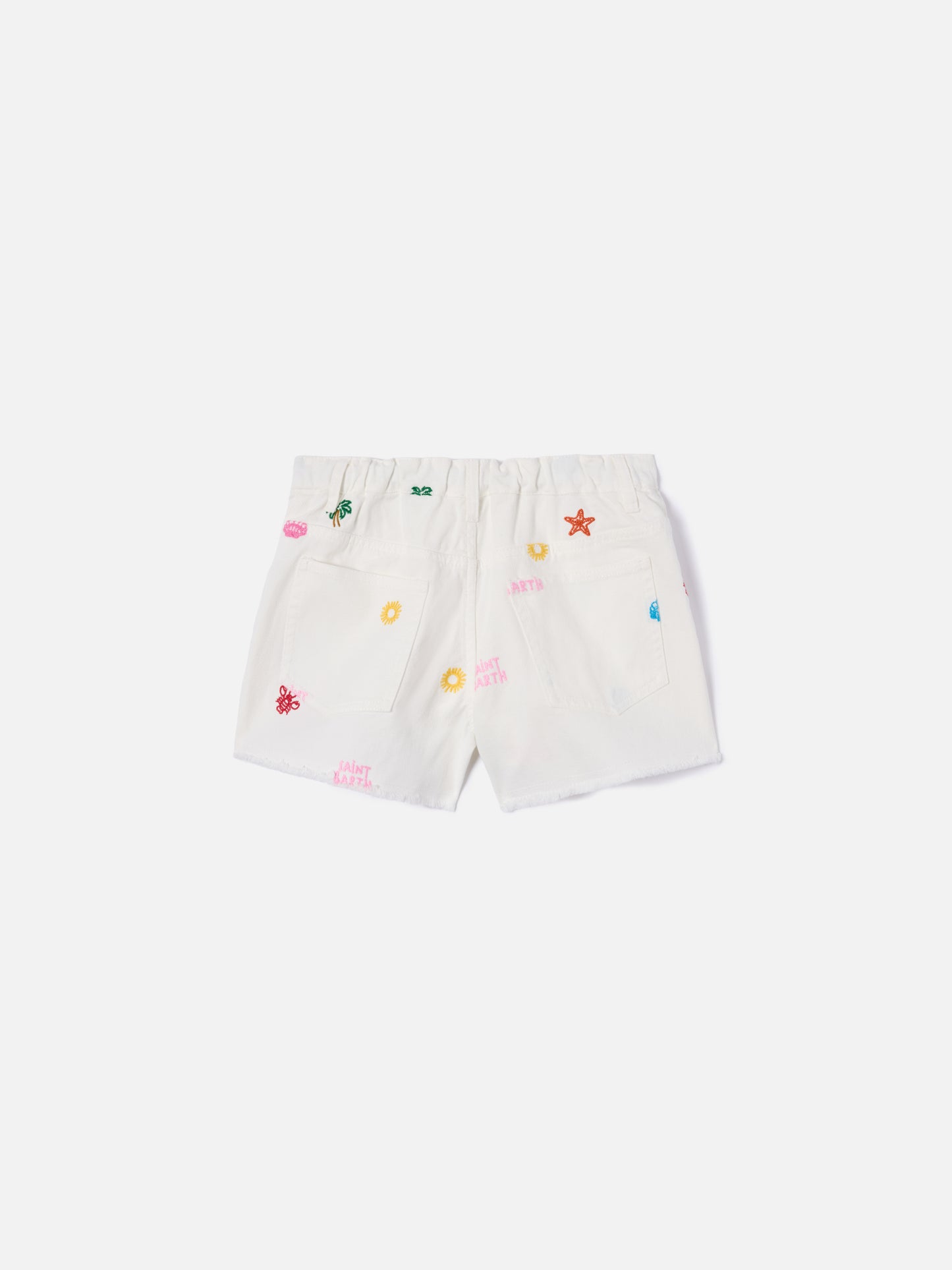 Kiko Jr Cotton shorts with multicolor embroidery