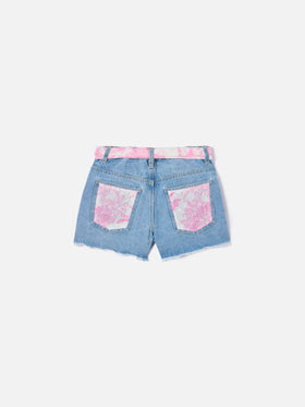Kiko Jr cotton denim dhorts with broderie details