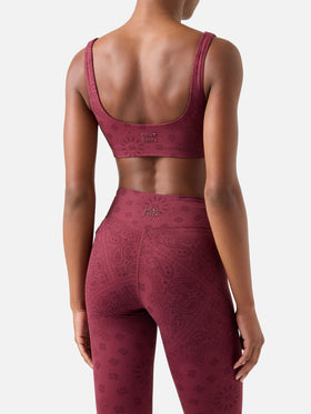 Top fitness Kassie con estampado bandana 