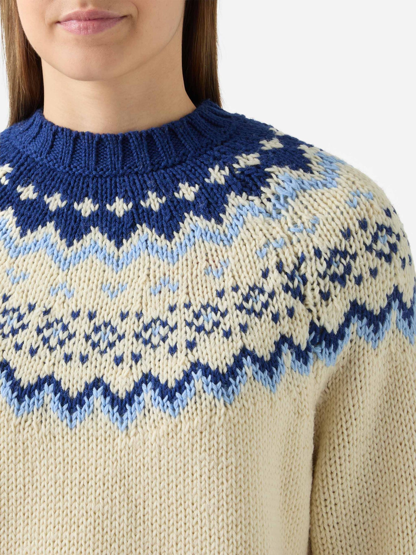 Kyla wool sweater with fair-isle jacquard and Apres Ski Lover embroidery