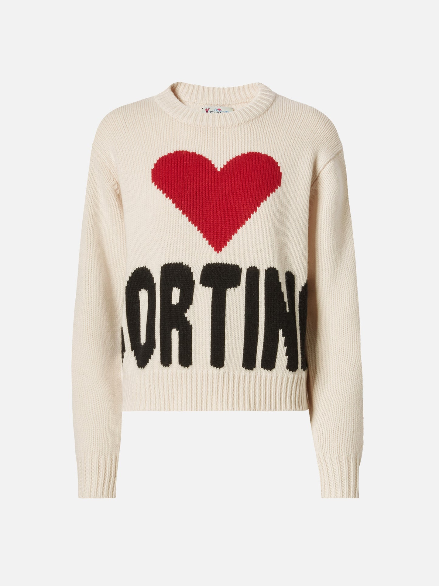 Maglione Kyla in lana bianco con jacquard Cortina