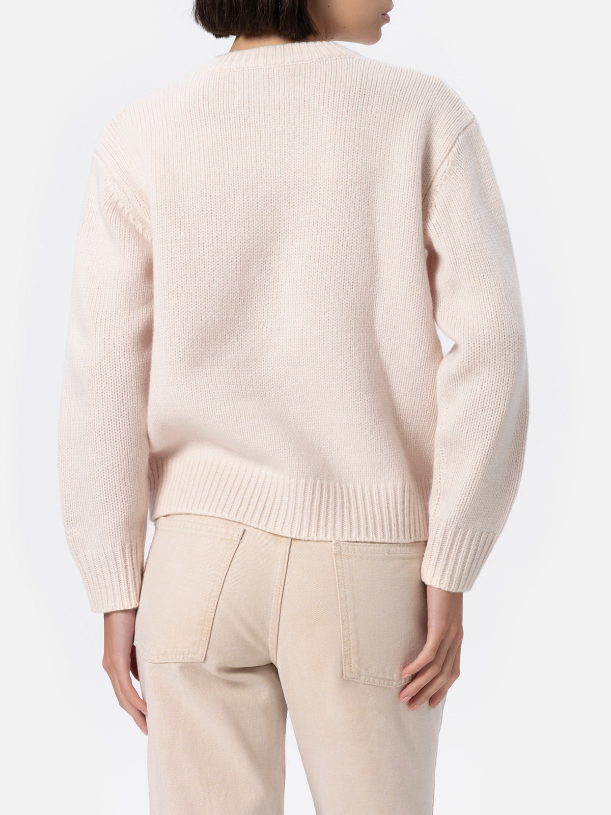 Woman white fair isle sweater Kyla with Cortina jacquard - MC2 Saint Barth