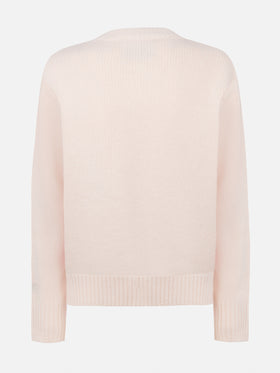 Woman white fair isle sweater Kyla with Cortina jacquard - MC2 Saint Barth