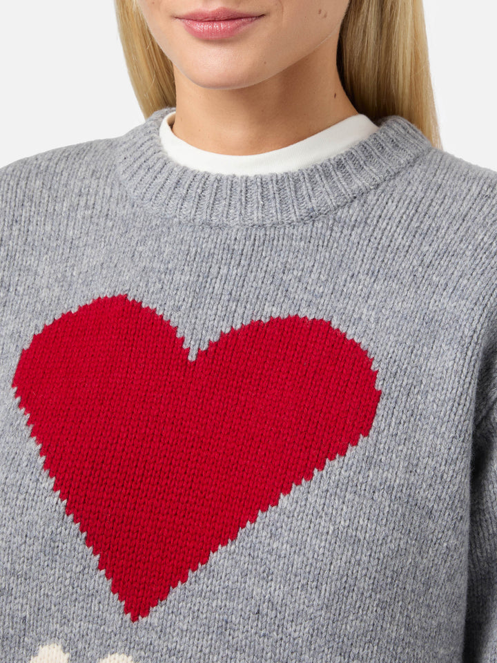 Kyla wool sweater in grey with St. Moritz jacquard