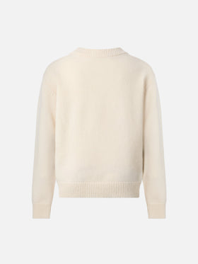 Kyla Jr Wollpullover mit St. Barth Herz-Jacquard