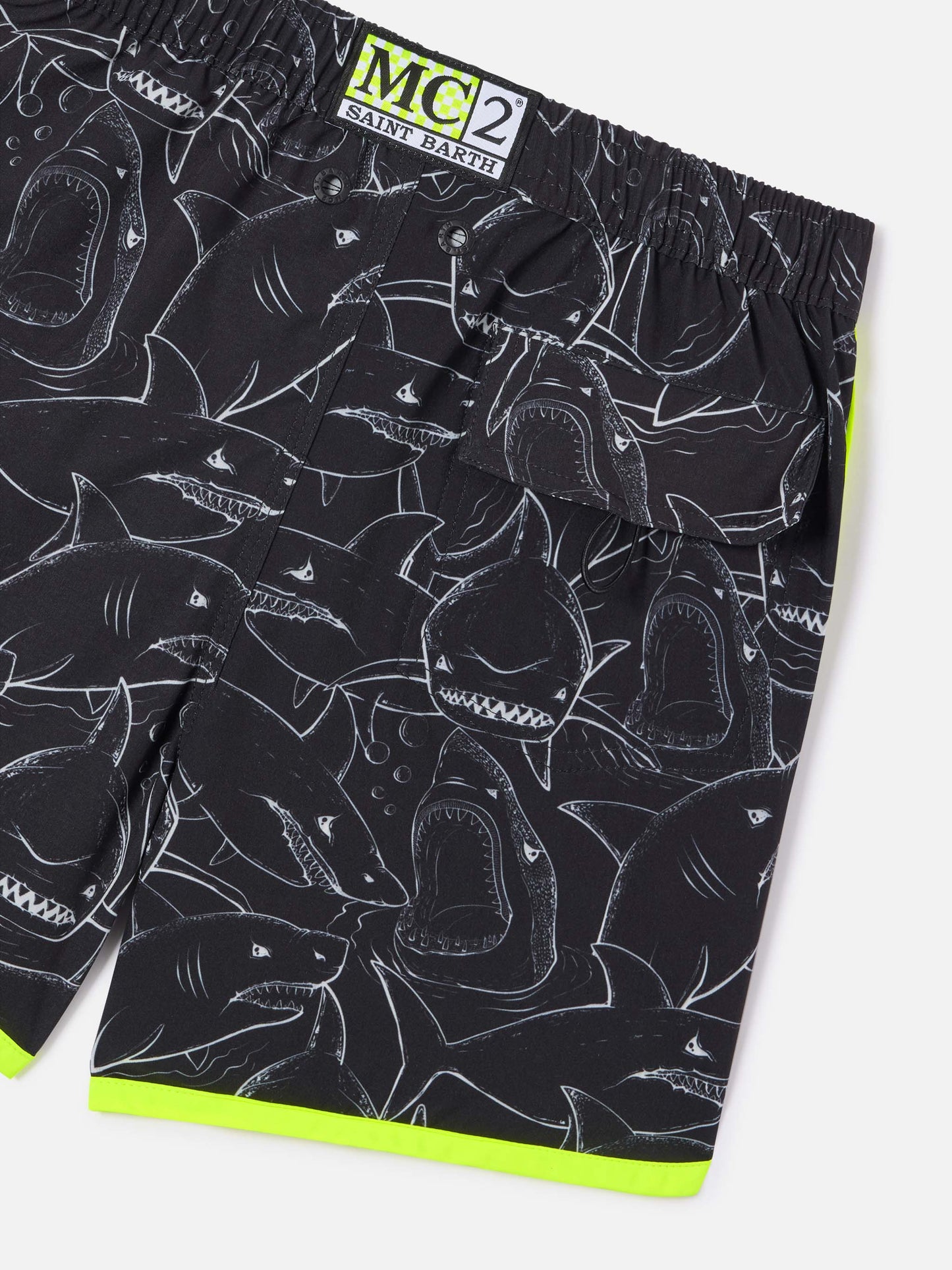 Boy swim shorts with shark print