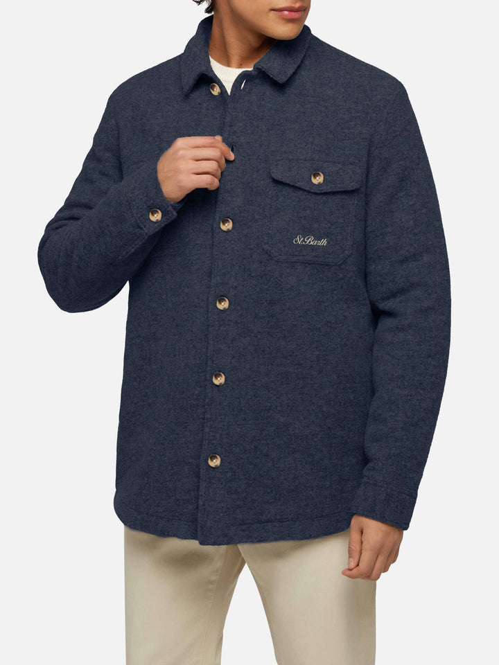 Wool blend overshirt Landeck in blue