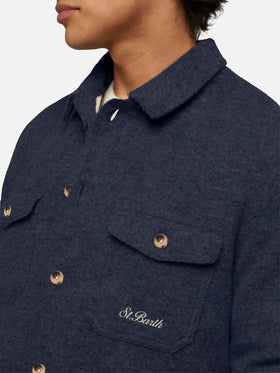 Wool blend overshirt Landeck in blue
