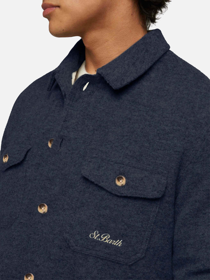 Wool blend overshirt Landeck in blue