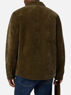 Landeck Overshirt aus Cord in Military Green mit Teddy-Futter 