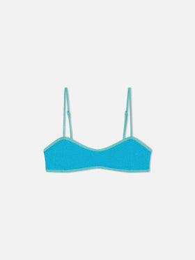 Bralette-Bikinioberteil Lurex Laryn mit Paspelierung 