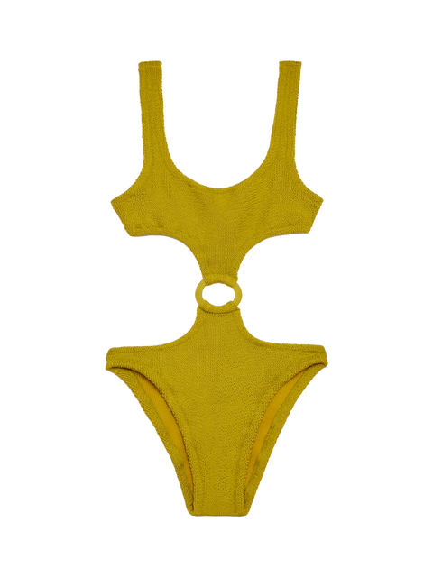 Laurel crinkle pistachio cut-out one-piece swimsuit - MC2 Saint Barth