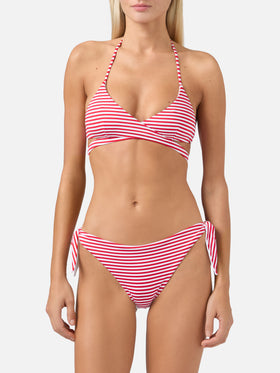 Wrap triangle bikini Layne Yali with striped print