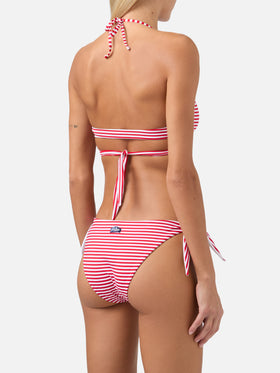 Wrap triangle bikini Layne Yali with striped print