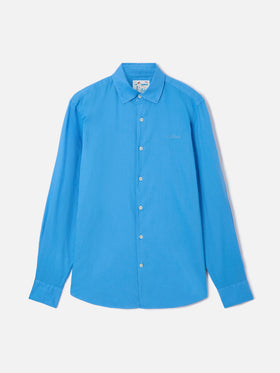 Blue Chemise Ice shirt in pure cotton voile