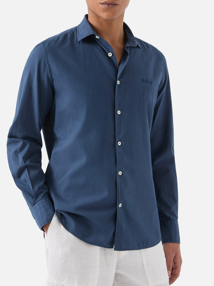 Camicia Chemise in cotone voile blu navy