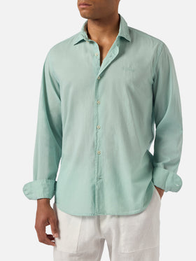 Chemise Ice vert sauge en voile de pur coton 