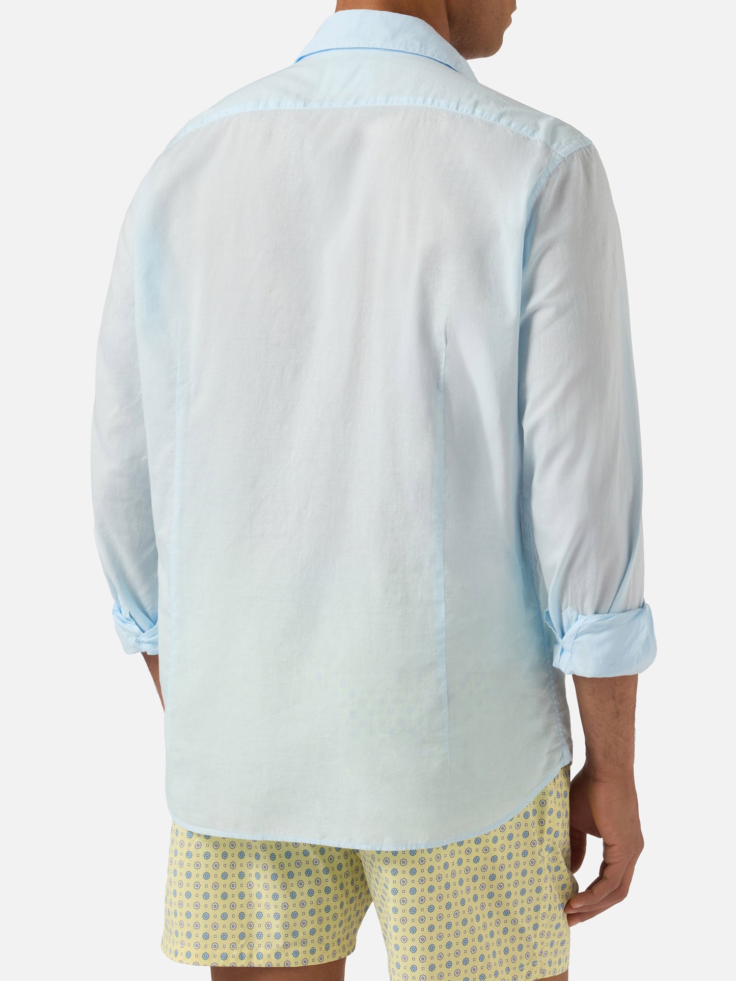 Camisa Chemise Ice azul claro en voile de algodón puro 
