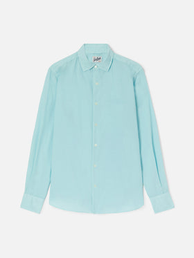 Aqua green Chemise shirt in pure cotton voile