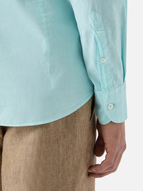 Aqua green Chemise shirt in pure cotton voile