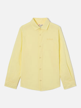 Camisa Chemise Jr amarillo mantequilla en voile de algodón 